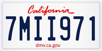 CA license plate 7MII971