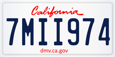CA license plate 7MII974