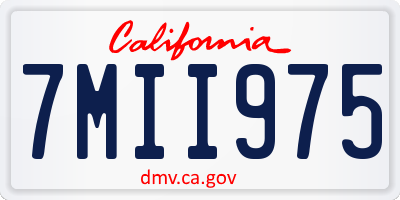 CA license plate 7MII975