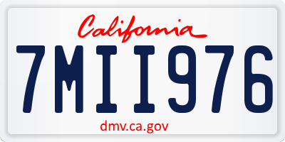 CA license plate 7MII976