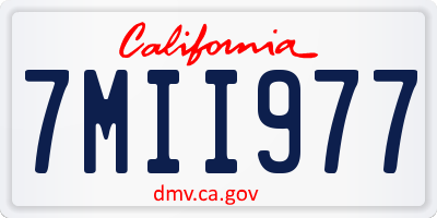CA license plate 7MII977
