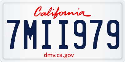 CA license plate 7MII979