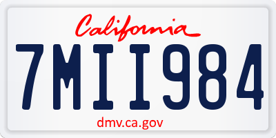 CA license plate 7MII984