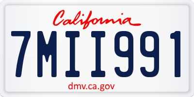 CA license plate 7MII991