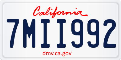 CA license plate 7MII992