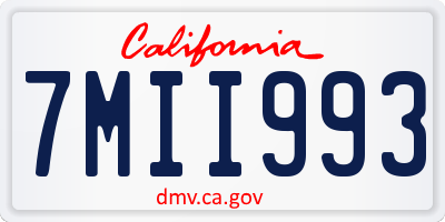 CA license plate 7MII993