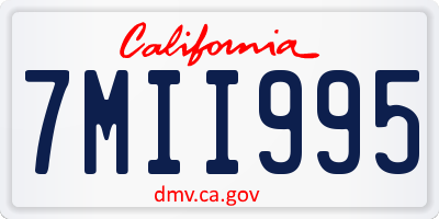 CA license plate 7MII995