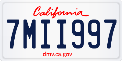 CA license plate 7MII997