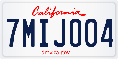 CA license plate 7MIJ004