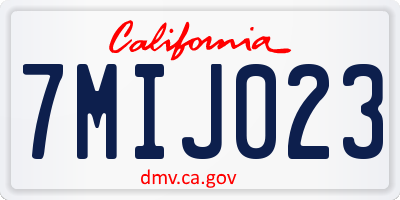 CA license plate 7MIJ023