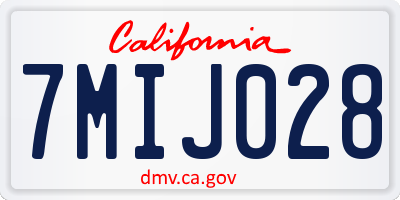 CA license plate 7MIJ028