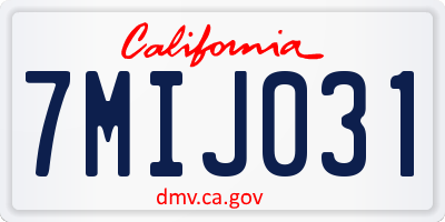 CA license plate 7MIJ031