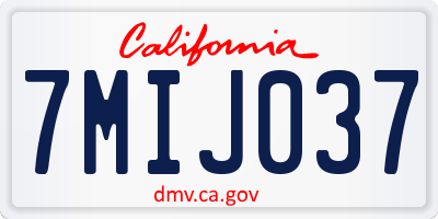 CA license plate 7MIJ037