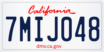 CA license plate 7MIJ048