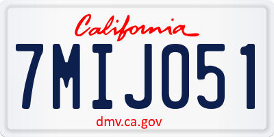 CA license plate 7MIJ051
