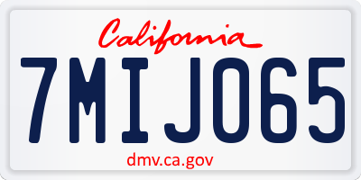CA license plate 7MIJ065
