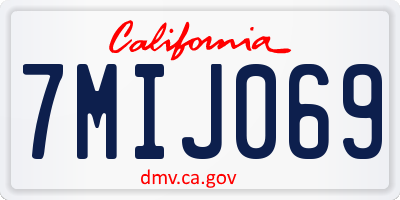 CA license plate 7MIJ069