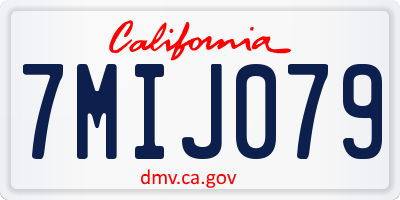 CA license plate 7MIJ079