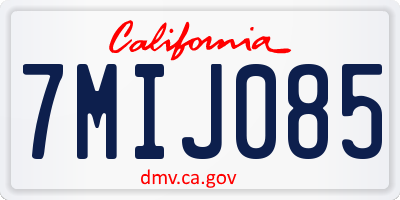 CA license plate 7MIJ085