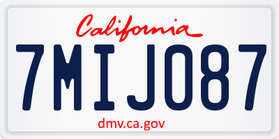 CA license plate 7MIJ087