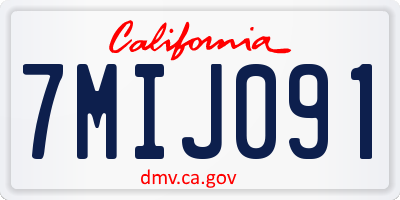 CA license plate 7MIJ091