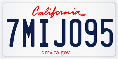 CA license plate 7MIJ095