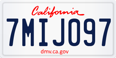 CA license plate 7MIJ097