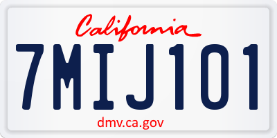 CA license plate 7MIJ101