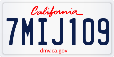 CA license plate 7MIJ109
