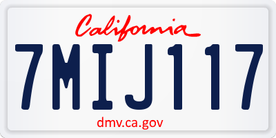 CA license plate 7MIJ117