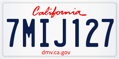 CA license plate 7MIJ127