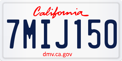 CA license plate 7MIJ150