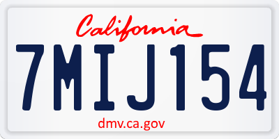 CA license plate 7MIJ154