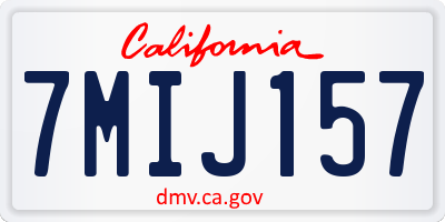 CA license plate 7MIJ157