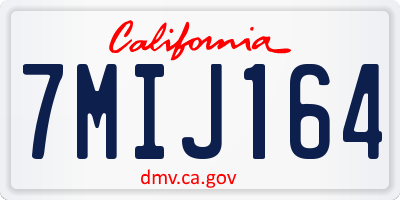 CA license plate 7MIJ164