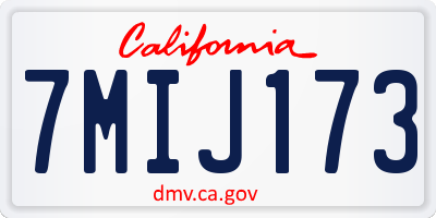 CA license plate 7MIJ173