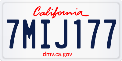 CA license plate 7MIJ177