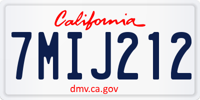 CA license plate 7MIJ212