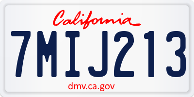 CA license plate 7MIJ213