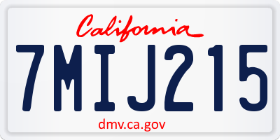 CA license plate 7MIJ215
