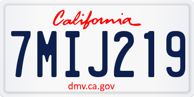 CA license plate 7MIJ219