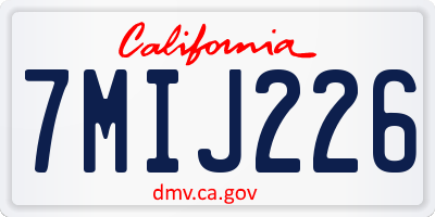 CA license plate 7MIJ226