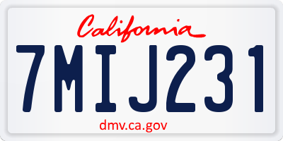 CA license plate 7MIJ231