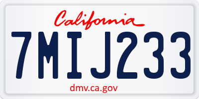 CA license plate 7MIJ233