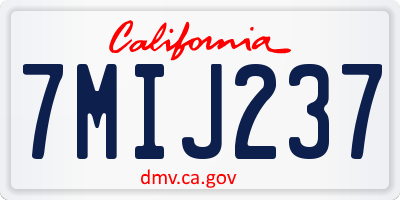 CA license plate 7MIJ237