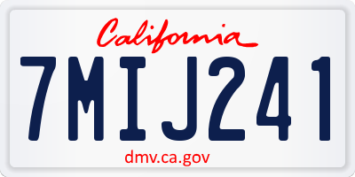 CA license plate 7MIJ241