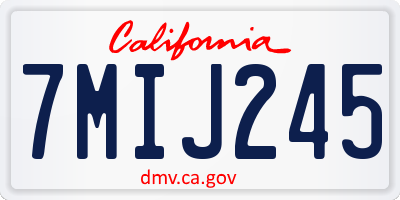CA license plate 7MIJ245