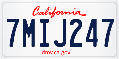 CA license plate 7MIJ247