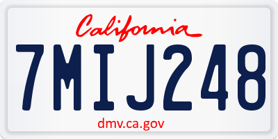 CA license plate 7MIJ248