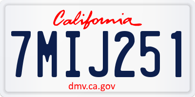 CA license plate 7MIJ251